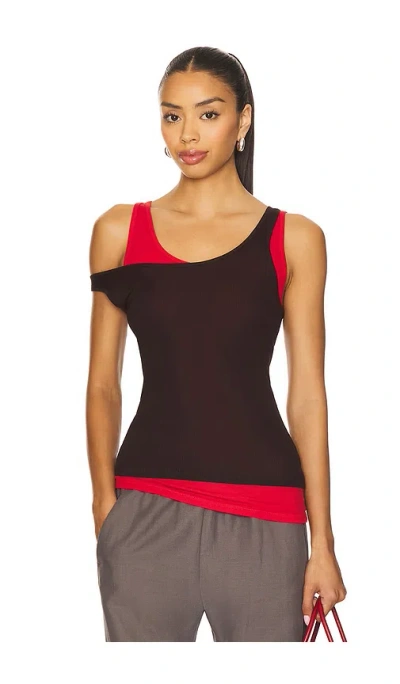 Leset Rozzi Scoop Neck Tank In Brown