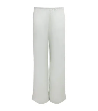 Leset Satin Barb Bias Trousers In Green