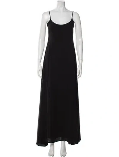 Pre-owned Leset Scoop Neck Long Dress In Black