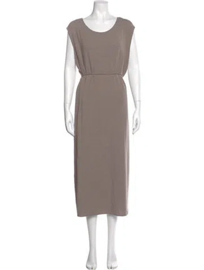 Pre-owned Leset Scoop Neck Long Dress In Brown