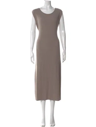 Pre-owned Leset Scoop Neck Long Dress In Brown