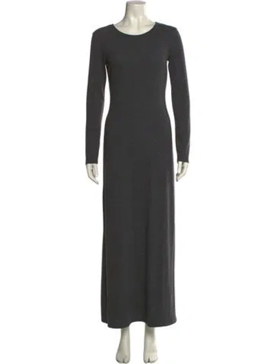 Pre-owned Leset Scoop Neck Long Dress In Gray