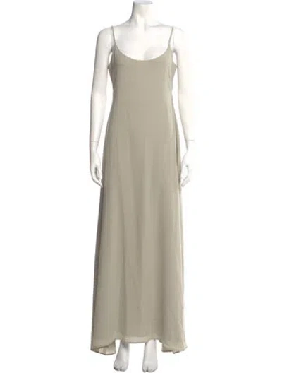 Pre-owned Leset Scoop Neck Long Dress In Neutral