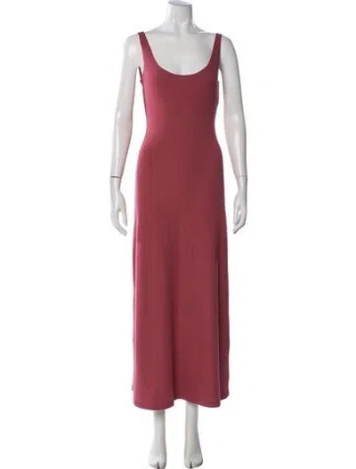 Pre-owned Leset Scoop Neck Long Dress In Pink