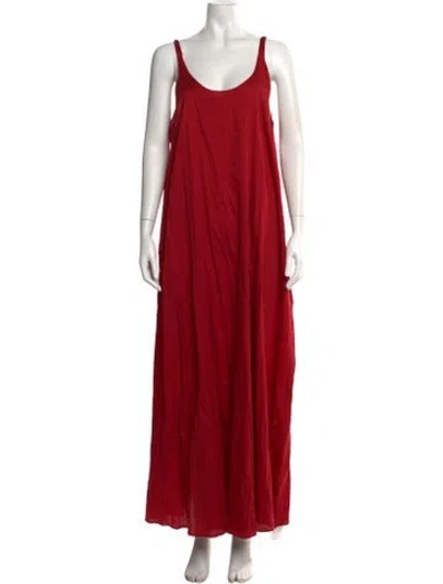 Pre-owned Leset Scoop Neck Long Dress W/ Tags In Red