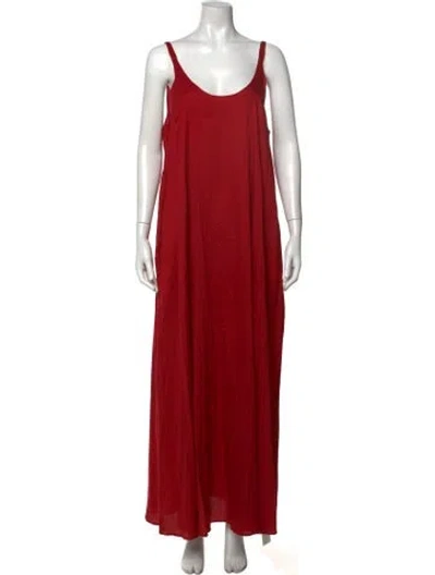 Pre-owned Leset Scoop Neck Long Dress W/ Tags In Red
