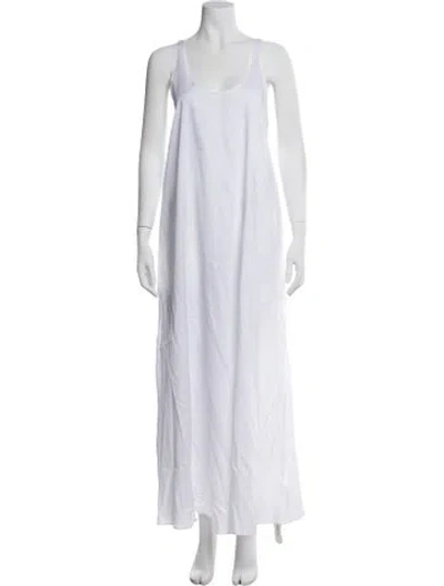 Pre-owned Leset Scoop Neck Long Dress W/ Tags In White
