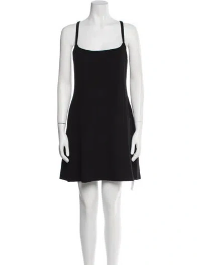 Pre-owned Leset Scoop Neck Mini Dress In Black