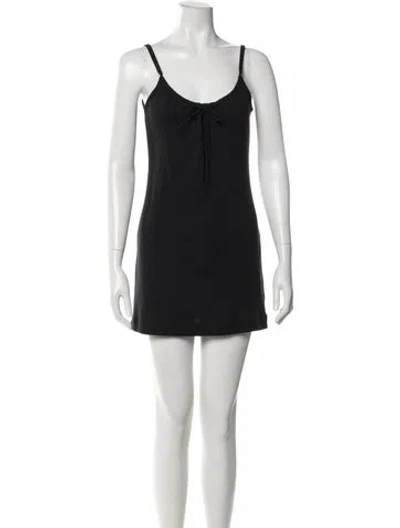 Pre-owned Leset Scoop Neck Mini Dress In Black