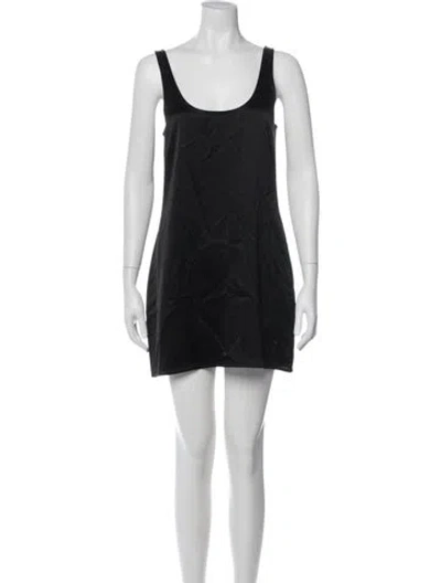 Pre-owned Leset Scoop Neck Mini Dress In Black