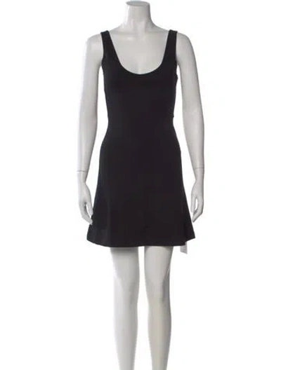 Pre-owned Leset Scoop Neck Mini Dress In Black