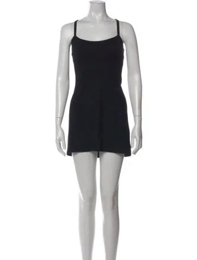Pre-owned Leset Scoop Neck Mini Dress In Black