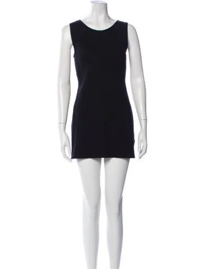 Pre-owned Leset Scoop Neck Mini Dress In Black