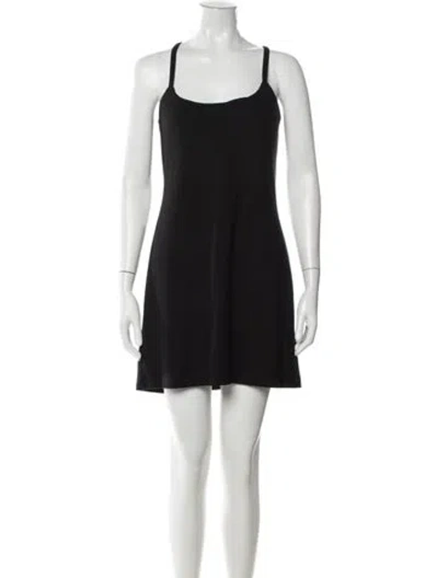 Pre-owned Leset Scoop Neck Mini Dress In Black