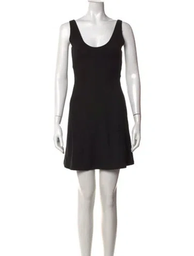 Pre-owned Leset Scoop Neck Mini Dress In Black