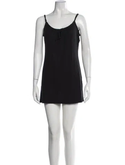 Pre-owned Leset Scoop Neck Mini Dress In Black
