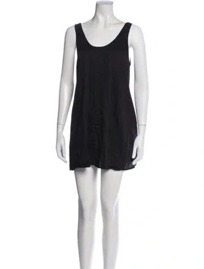 Pre-owned Leset Scoop Neck Mini Dress In Black