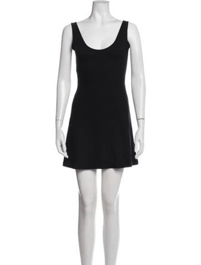 Pre-owned Leset Scoop Neck Mini Dress W/ Tags In Black