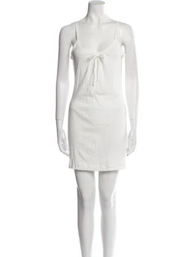 Pre-owned Leset Scoop Neck Mini Dress W/ Tags In White