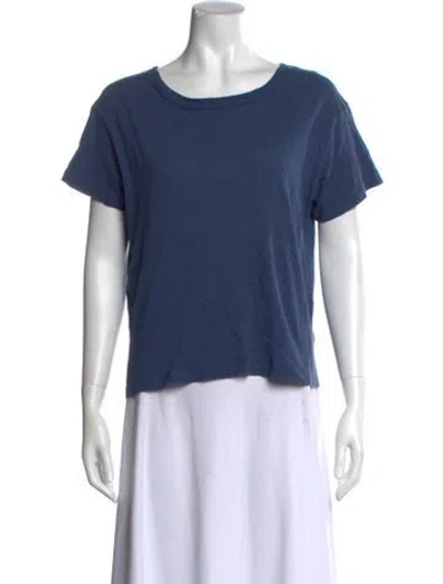 Pre-owned Leset Scoop Neck Short Sleeve T-shirt In Blue