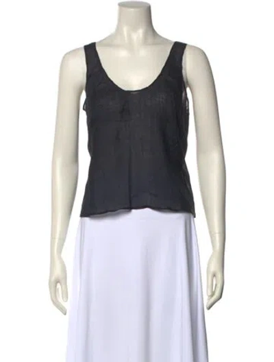 Pre-owned Leset Scoop Neck Sleeveless Crop Top In Neutral