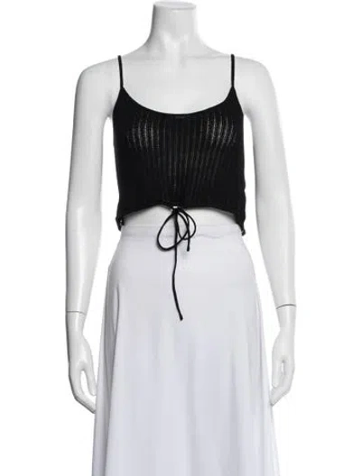Pre-owned Leset Scoop Neck Sleeveless Crop Top W/ Tags In Blue