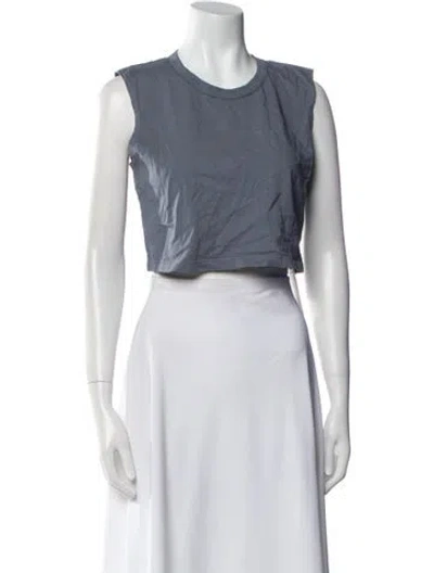 Pre-owned Leset Scoop Neck Sleeveless Crop Top W/ Tags In Gray