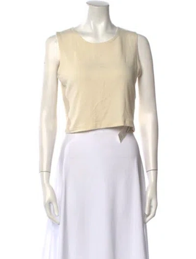 Pre-owned Leset Scoop Neck Sleeveless Crop Top W/ Tags In Yellow