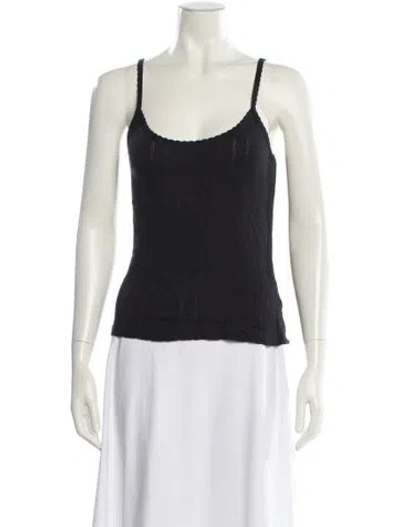 Pre-owned Leset Scoop Neck Sleeveless Top In Black