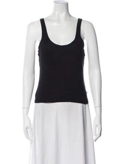 Pre-owned Leset Scoop Neck Sleeveless Top In Black