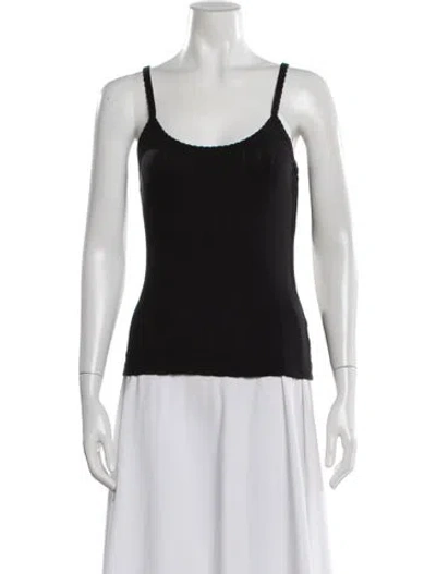 Pre-owned Leset Scoop Neck Sleeveless Top In Black