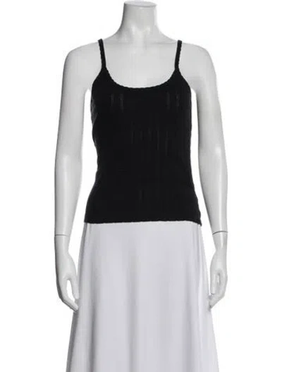 Pre-owned Leset Scoop Neck Sleeveless Top In Black