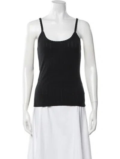 Pre-owned Leset Scoop Neck Sleeveless Top In Black