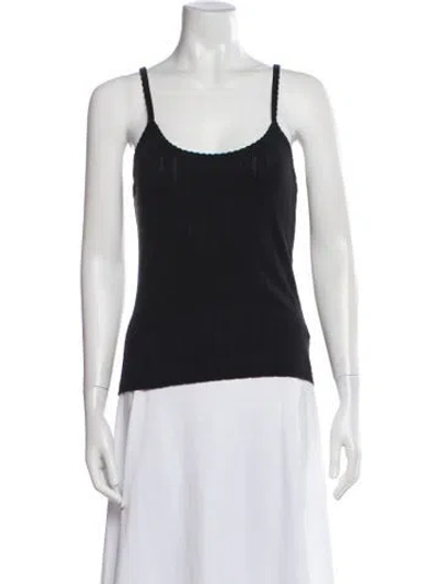 Pre-owned Leset Scoop Neck Sleeveless Top In Black