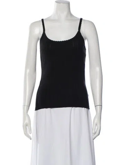 Pre-owned Leset Scoop Neck Sleeveless Top In Black