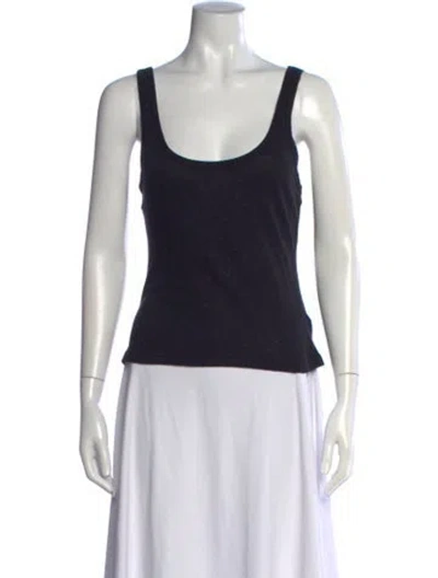 Pre-owned Leset Scoop Neck Sleeveless Top In Black