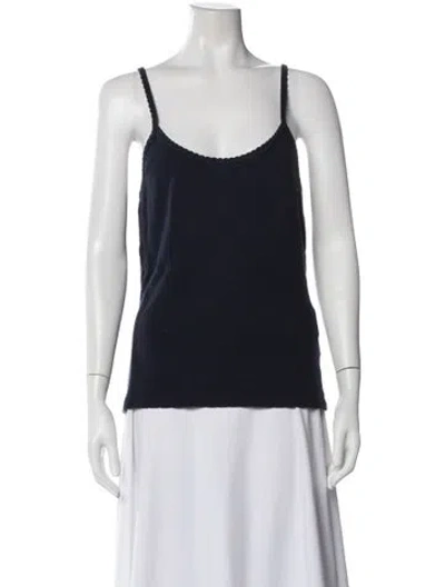 Pre-owned Leset Scoop Neck Sleeveless Top In Blue