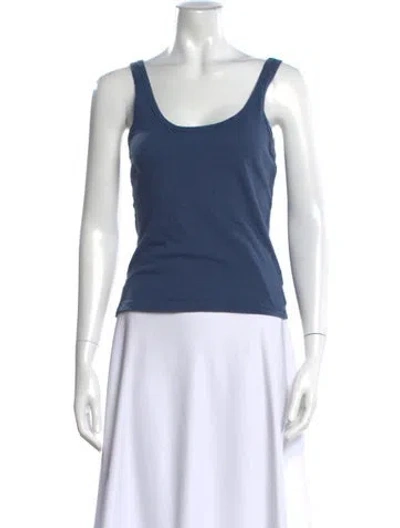Pre-owned Leset Scoop Neck Sleeveless Top In Blue