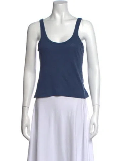Pre-owned Leset Scoop Neck Sleeveless Top In Blue