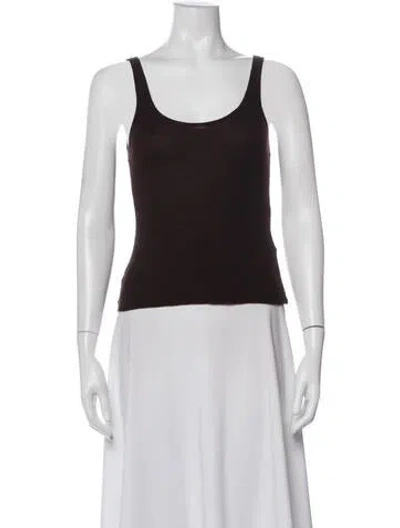 Pre-owned Leset Scoop Neck Sleeveless Top In Brown