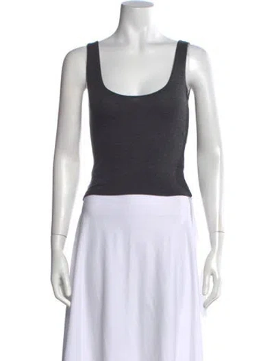 Pre-owned Leset Scoop Neck Sleeveless Top In Brown