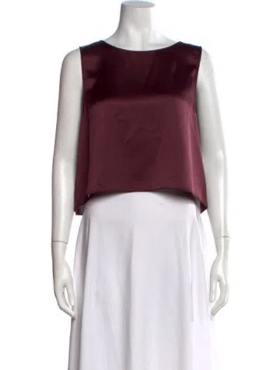 Pre-owned Leset Scoop Neck Sleeveless Top In Burgundy
