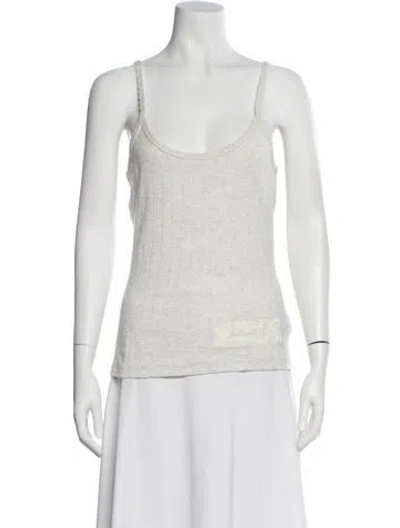 Pre-owned Leset Scoop Neck Sleeveless Top In Gray