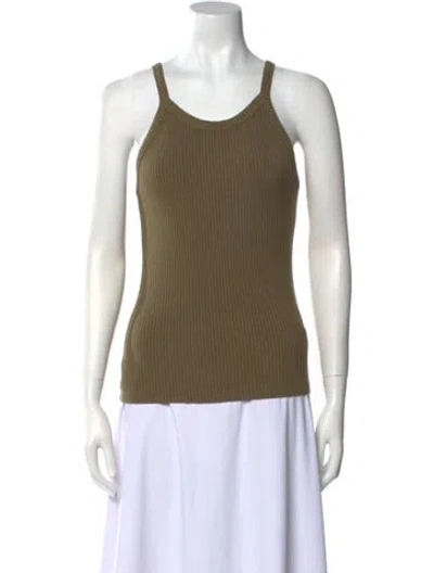 Pre-owned Leset Scoop Neck Sleeveless Top In Green