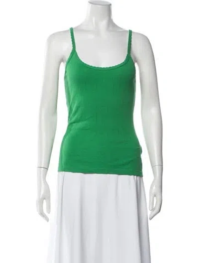 Pre-owned Leset Scoop Neck Sleeveless Top In Green