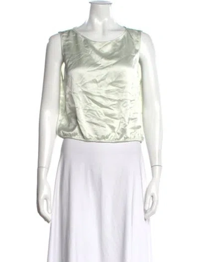 Pre-owned Leset Scoop Neck Sleeveless Top In Green