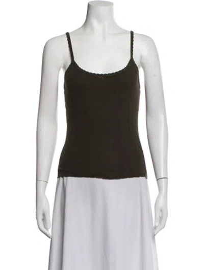 Pre-owned Leset Scoop Neck Sleeveless Top In Green
