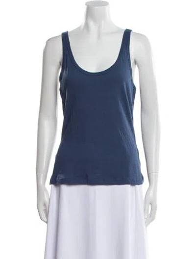 Pre-owned Leset Scoop Neck Sleeveless Top W/ Tags In Blue