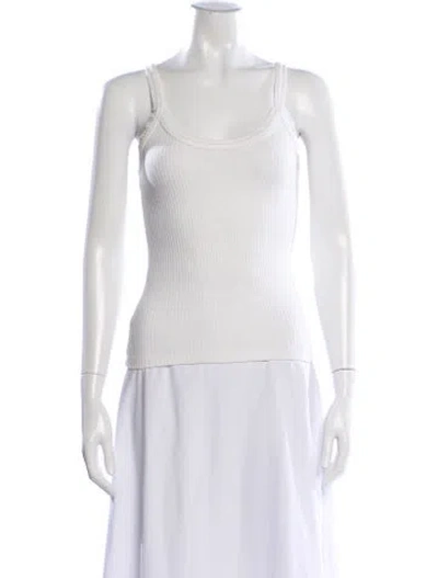 Pre-owned Leset Scoop Neck Sleeveless Top In White