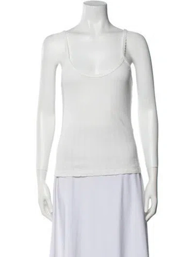 Pre-owned Leset Scoop Neck Sleeveless Top In White